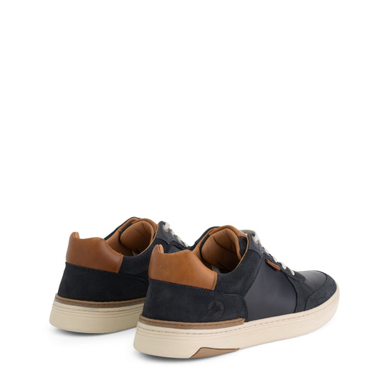 Burnham - Leather trainer - Men - Navy BD