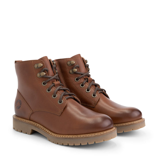 Stalon - Wool-lined lace-up boots - Lady - Cognac FRD