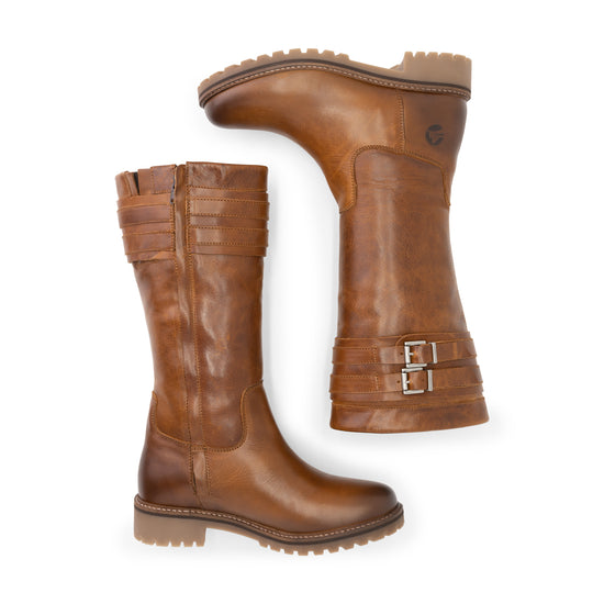 Solstad - Semi-high leather boots - Lady - Cognac UPD