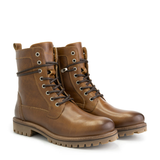 Kvosted - Leather lace-up boots - Men - Cognac FRD