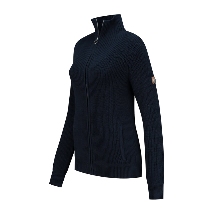 Snowdon - Cardigan cashmere/cotton blend - Lady - Navy FL