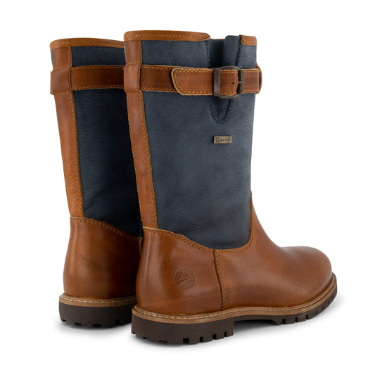 Konstanz - Mid-calf leather outdoor boots - Lady - Blue BD