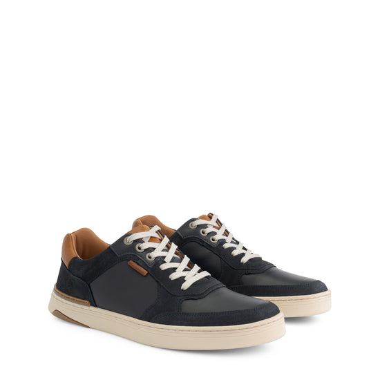 Burnham - Leather trainer - Men - Navy FRD