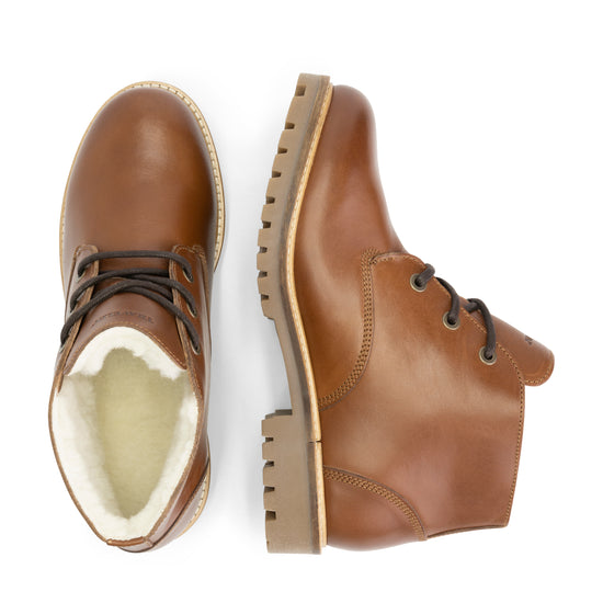 Trehuse - Wool-lined lace-up shoes - Men - Cognac UPD