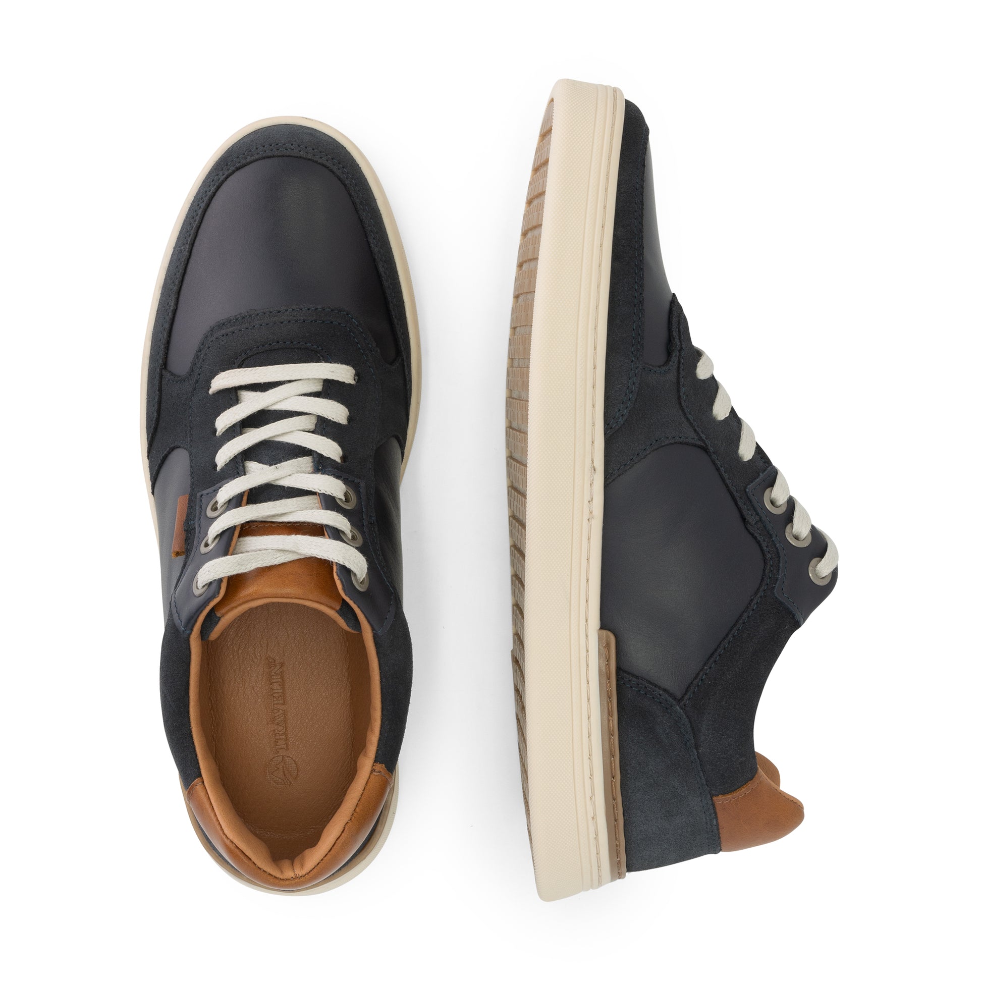 Burnham - Leather trainer - Men - Navy UPD