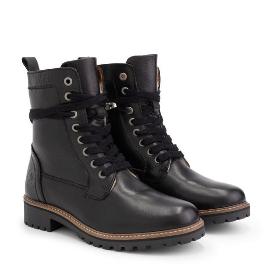 Kvinlog - Wool-lined lace-up boots - Lady - Black FRD