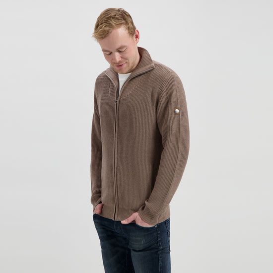 Snowdon - Cardigan cashmere/cotton blend - Men - Sand MV