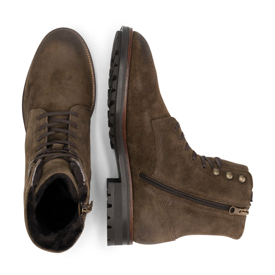 Hosio - Suede lace-up boots - Men - Khaki UPD