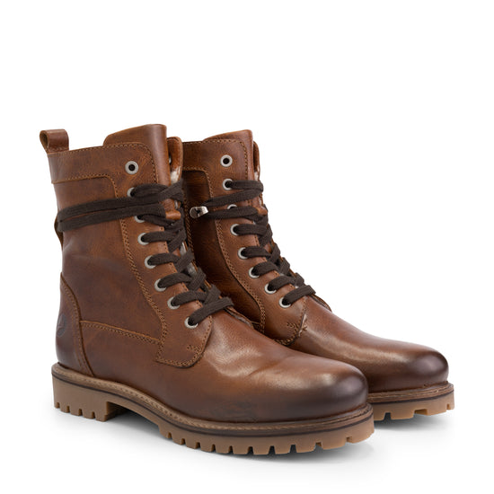 Kvinlog - Wool-lined lace-up boots - Men - Cognac FRD