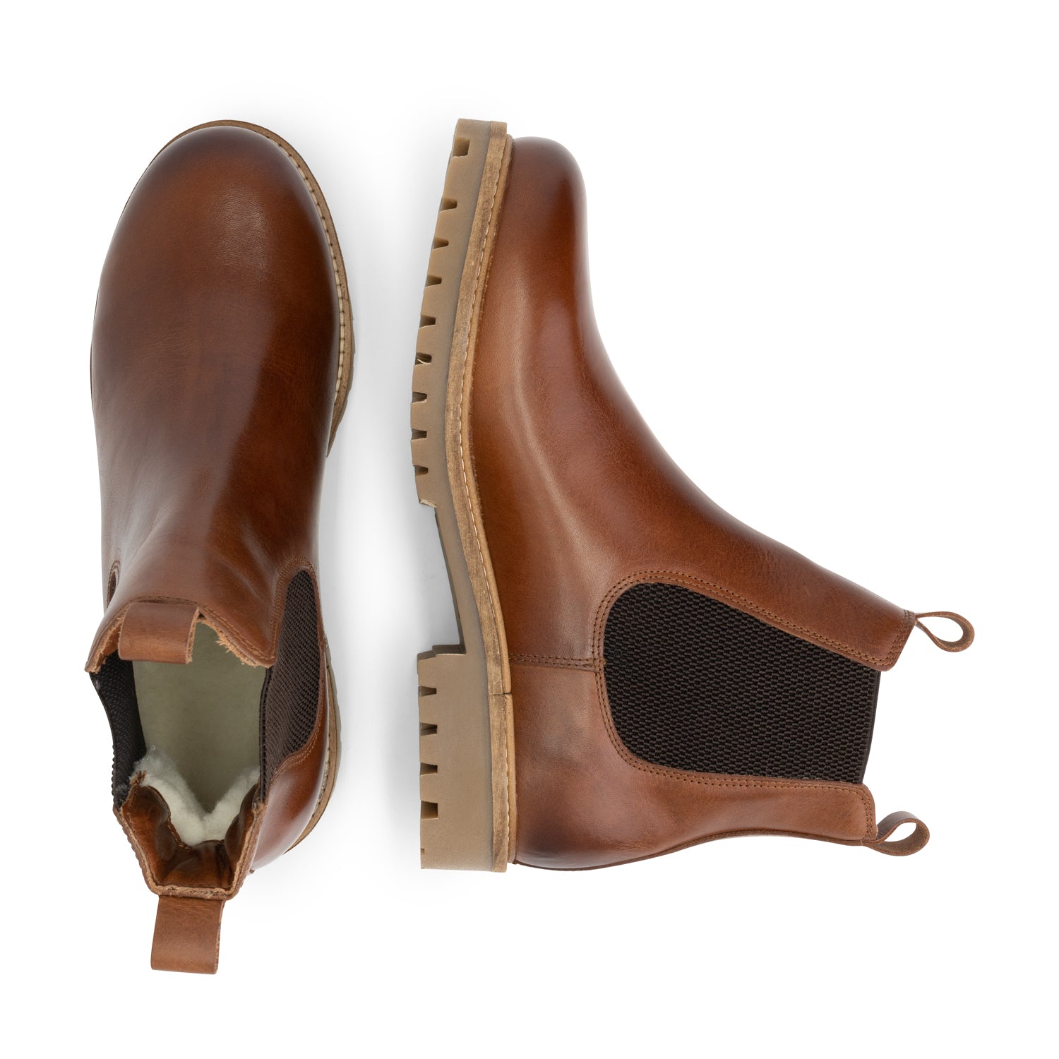 Rosseland - Wool-lined chelsea boots - Men - Cognac UPD