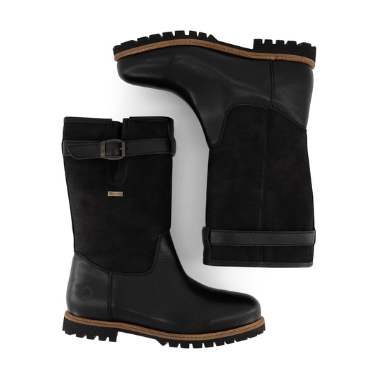 Finland - Mid-calf wool-lined outdoor boots - Lady - Black UPD