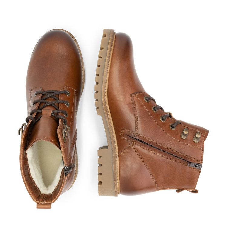 Stalon - Wool-lined lace-up boots - Men - Cognac UPD