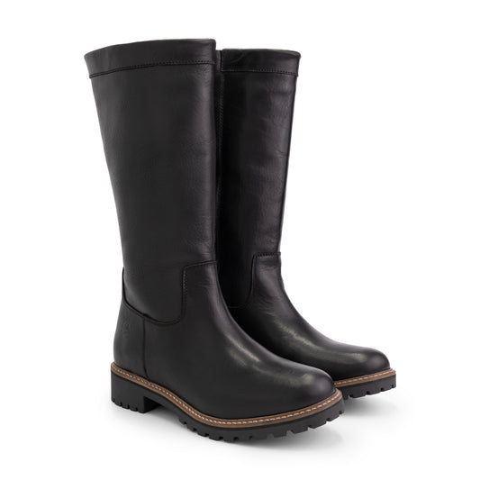 Varde - Mid-calf leather boots - Lady - Black FRD