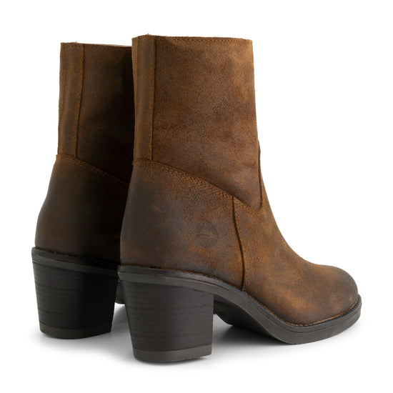 Mortain - Wax suede ankle boots - Lady - Cognac BD