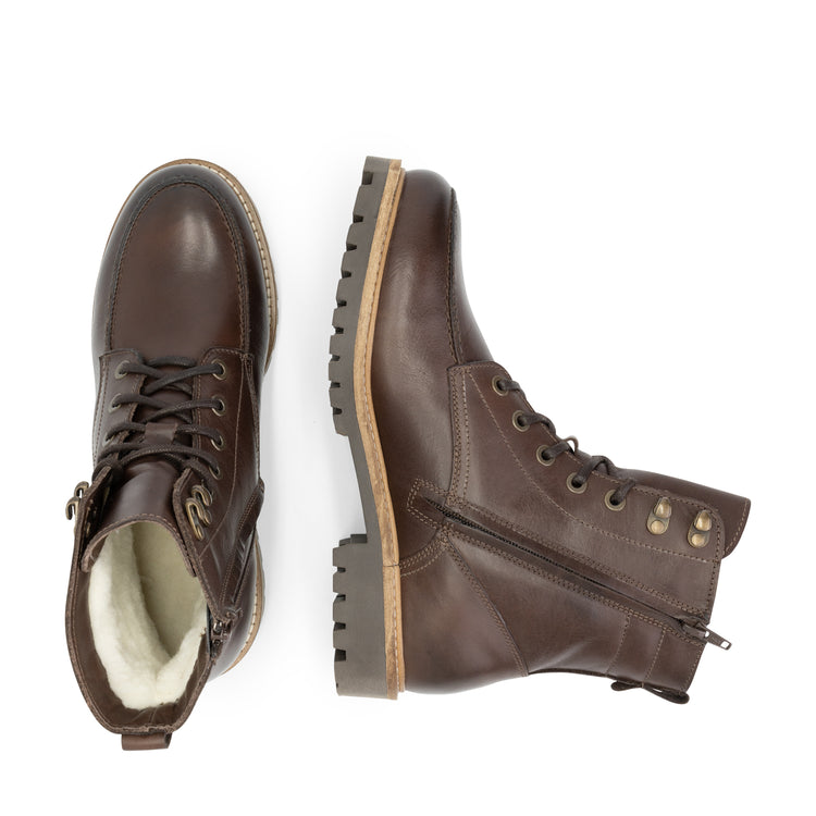 Haugesund - Wool-lined lace-up boots - Men - Dark Brown UPD