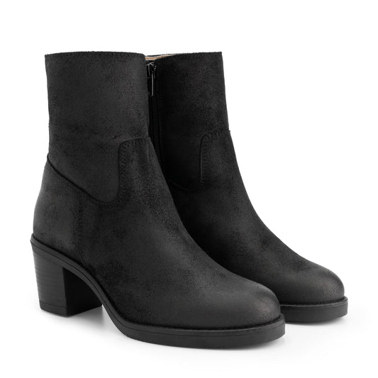 Mortain - Wax suede ankle boots - Lady - Black FRD