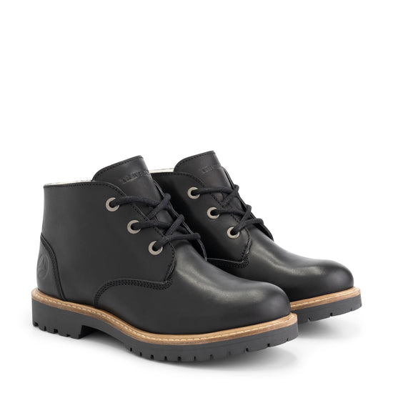 Trehuse - Wool-lined lace-up shoes - Lady - Black FRD