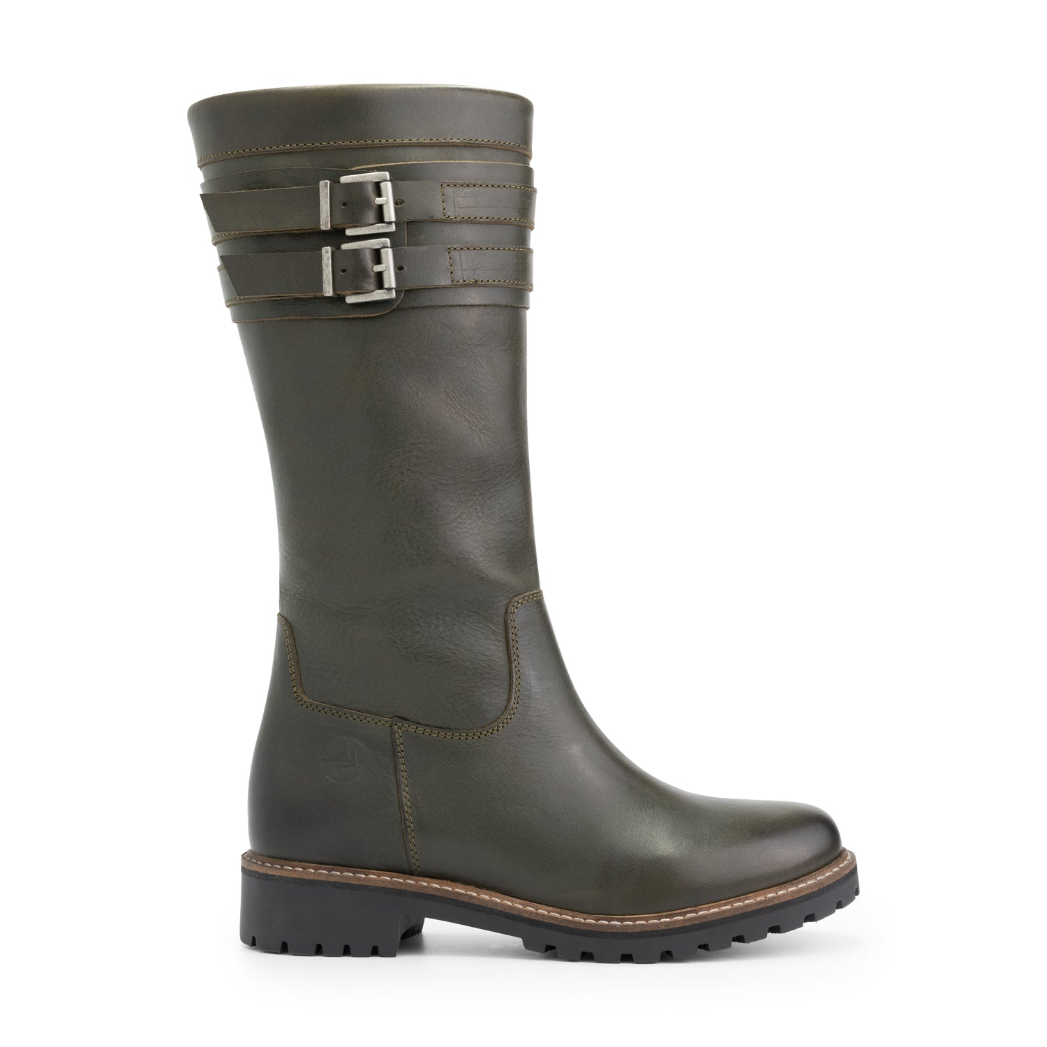 Solstad - Semi-high leather boots - Lady - Dark olive R