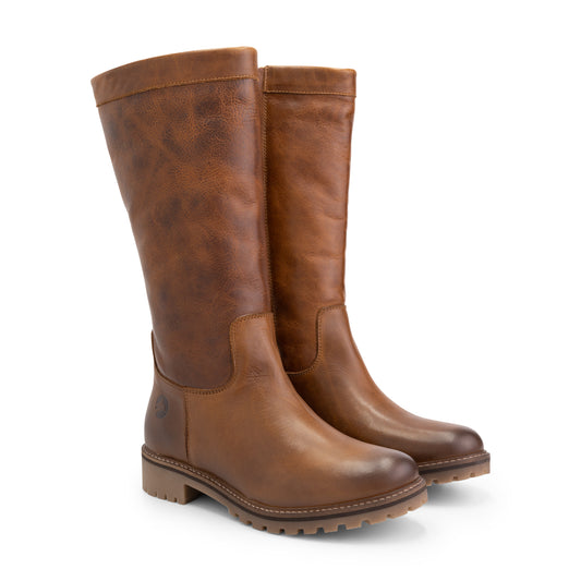 Varde - Mid-calf leather boots - Lady - Cognac FRD