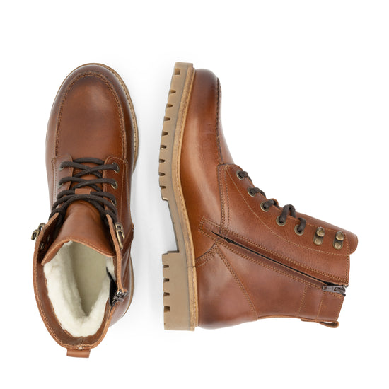 Haugesund - Wool-lined lace-up boots - Men - Cognac UPD