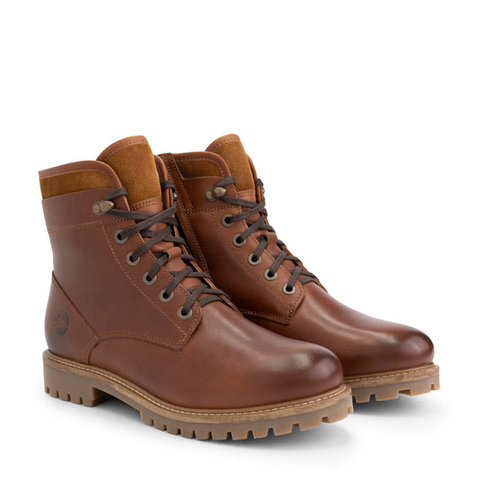 Langesund - Wool-lined lace-up boots - Men - Cognac FRD