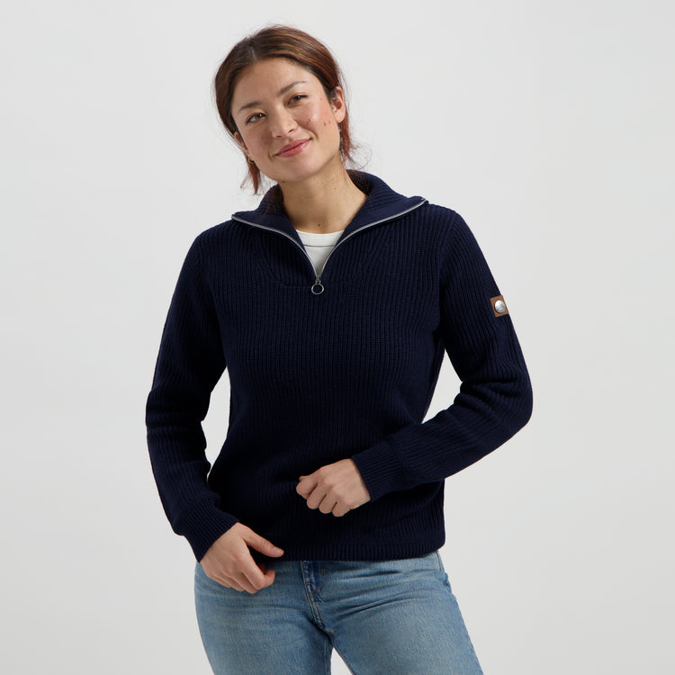 Brecon - Sweater cashmere/cotton blend - Lady - Navy MV