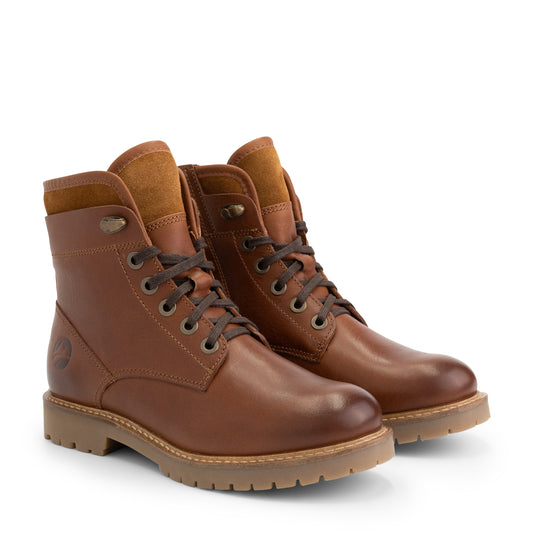 Langesund - Wool-lined lace-up boots - Dames - Cognac FRD