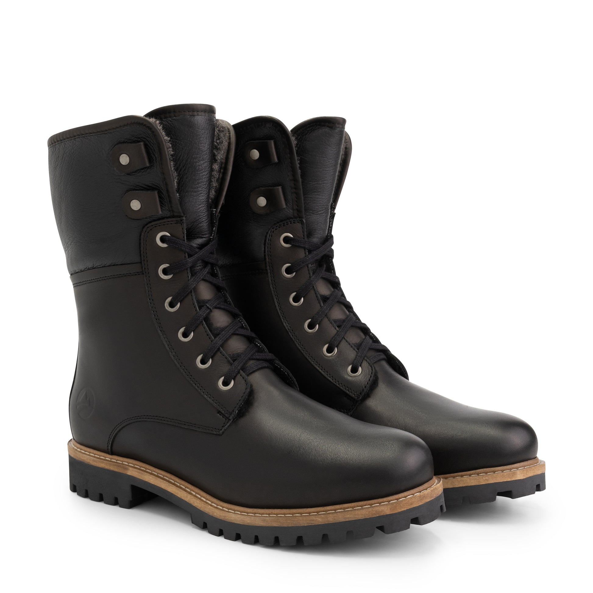 Holm - Wool-lined lace-up boots - Men - Black FRD