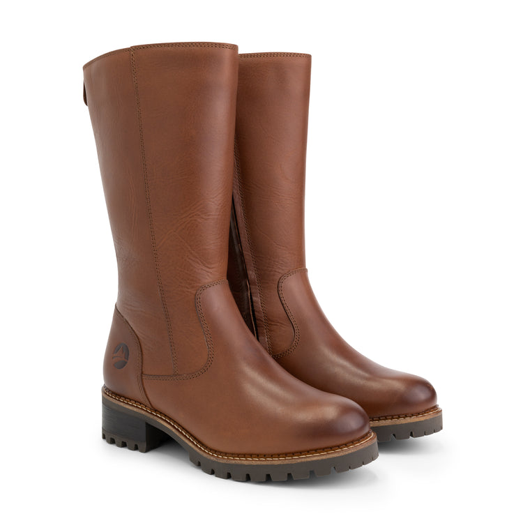 Fitjar - Mid-calf wool-lined boots - Lady - Cognac FRD