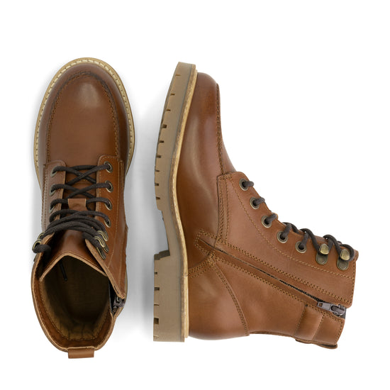 Rogaland - Leather lace-up boots - Lady - Cognac UPD