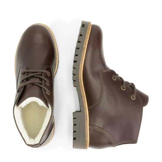 Trehuse - Wool-lined lace-up shoes - Men - Dark Brown UPD