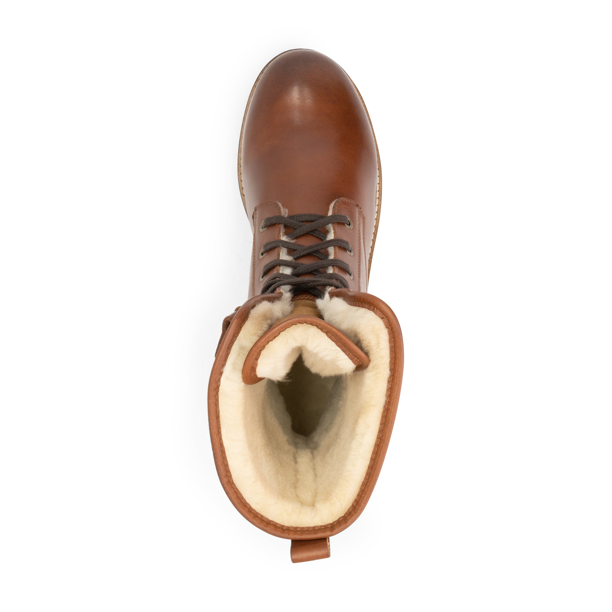 Holm - Wool-lined lace-up boots - Men - Cognac UPS